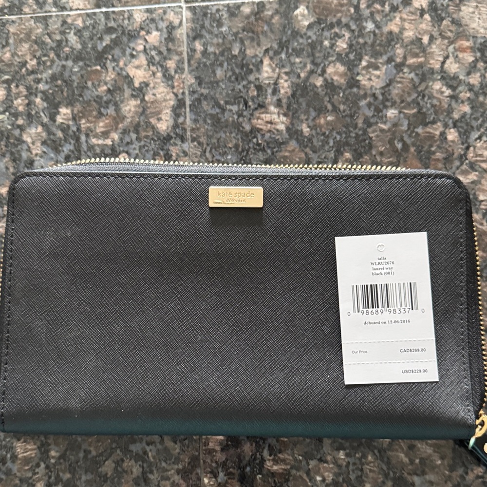 Kate Spade Charcoal Black Wallet
